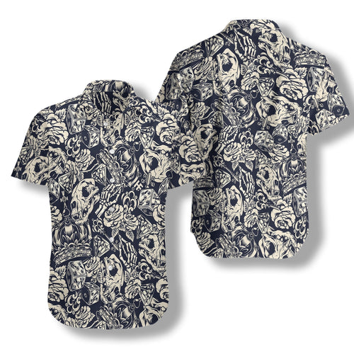 Apes Skull Seamless Pattern Hawaiian Shirt