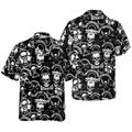Skateboard Emblems In Monochrome Style Hawaiian Shirt
