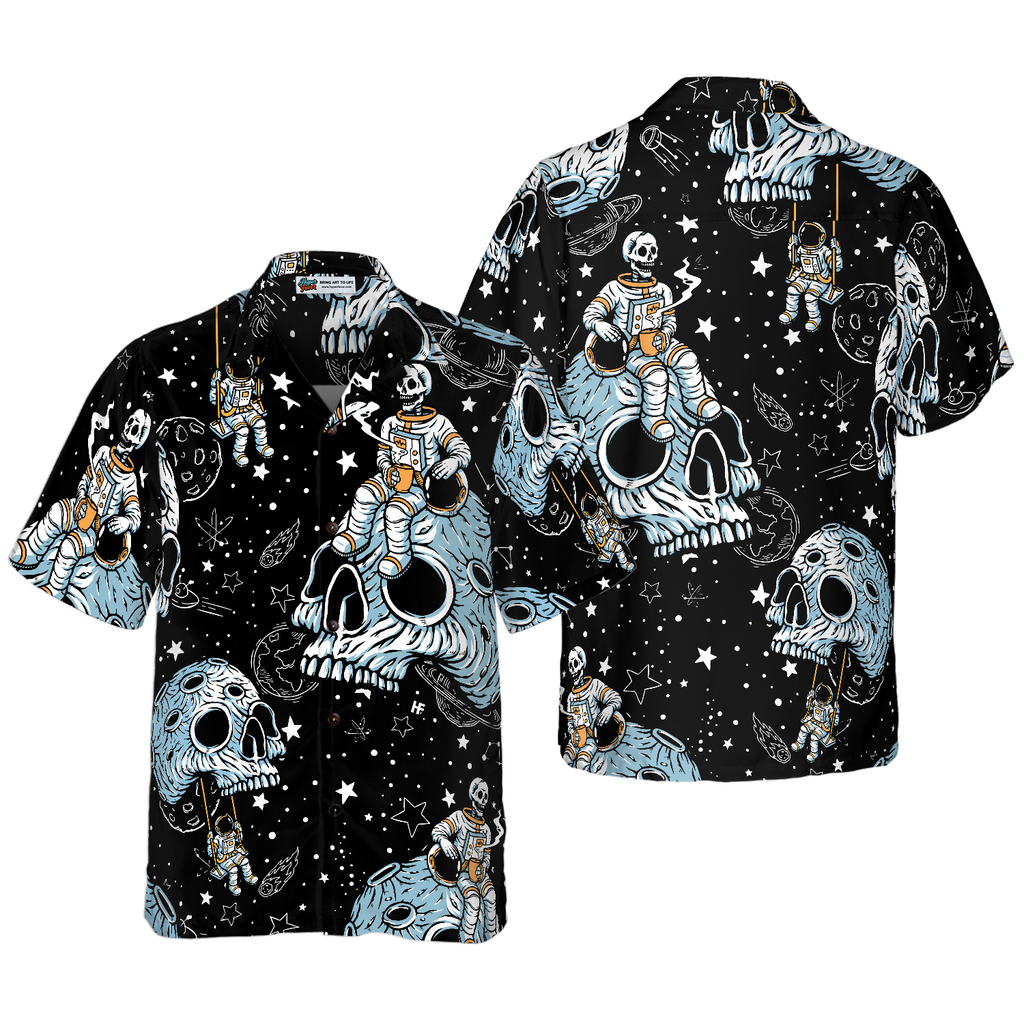 Lonely Skull Planet Outta Space Hawaiian Shirt