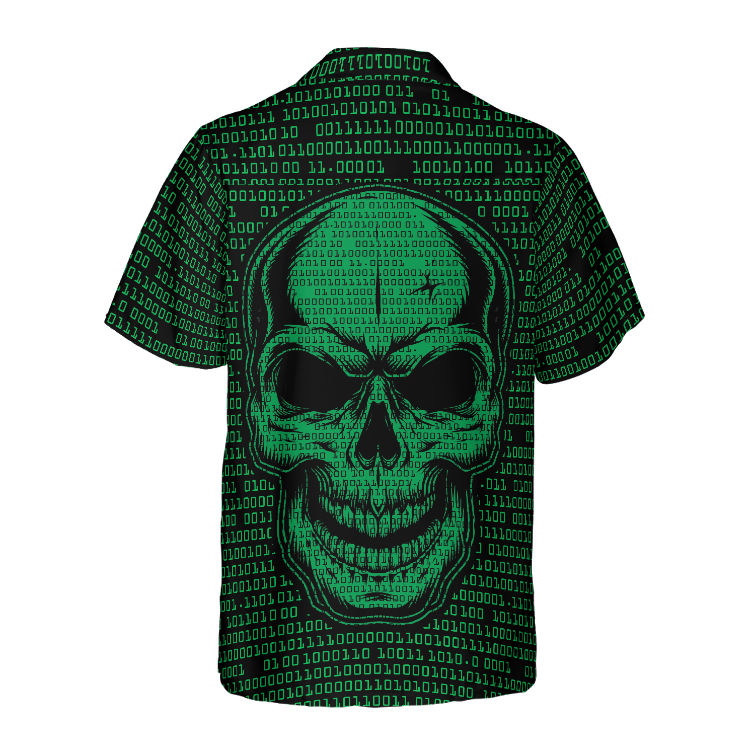 Binary Code Skull Hawaiian Shirt
