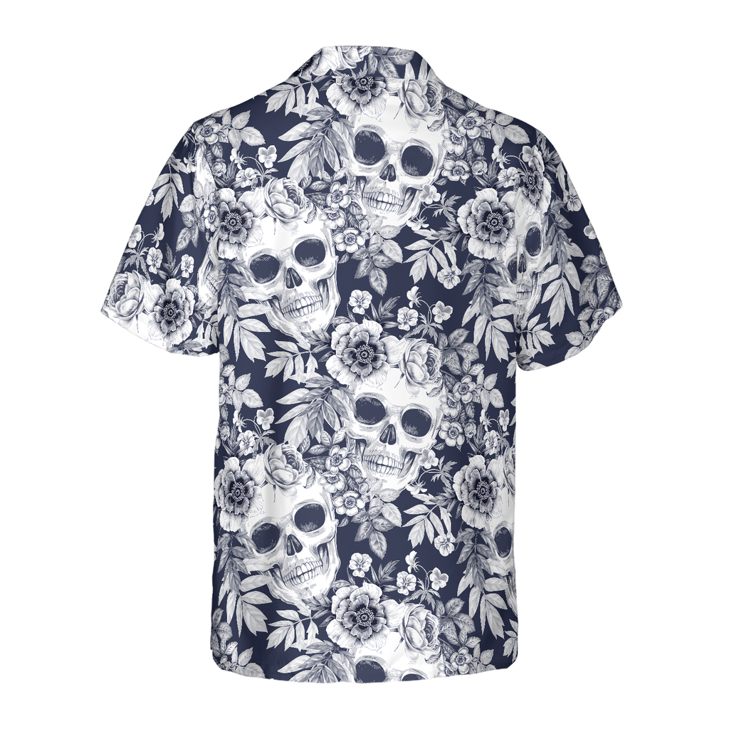 Wreaths Of Garden Flowers And Skulls Hawaiian Shirt