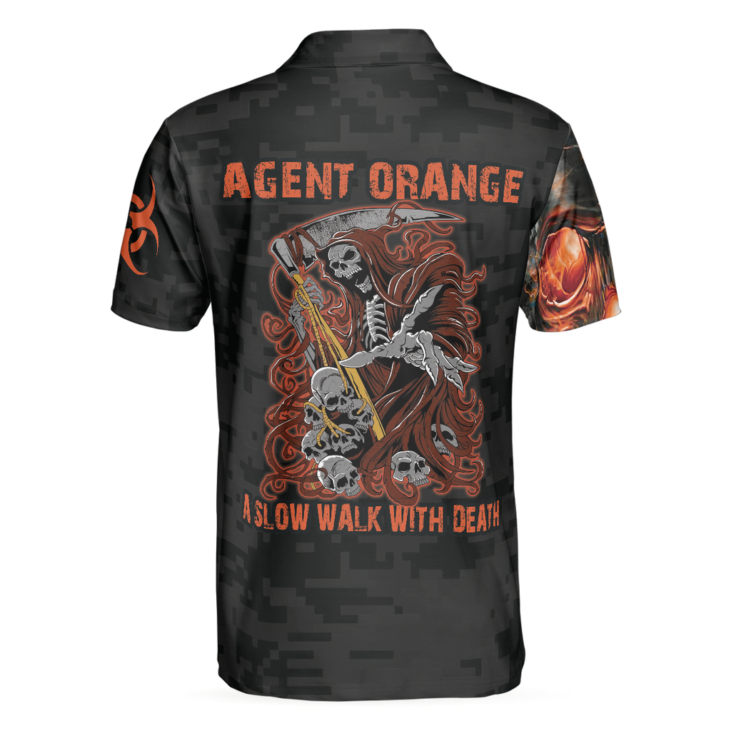Slow Walk With Death Polo Shirt, Skull Veteran Shirt With Sayings, Best Gift For Retired Veterans