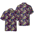 Bright Magic Psychedelic Mushrooms And Skulls Hawaiian Shirt