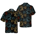 Gothic Skulls In Scrapbooking Style Hawaiian Shirt