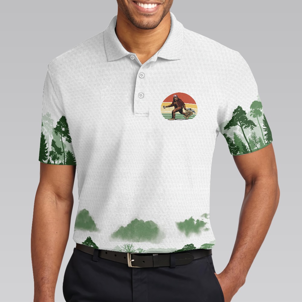 Golf Not All Wanders Polo Shirt, Cool Big Foot Golf Shirt For Male Golfers, Beer Drinking Golf Shirt